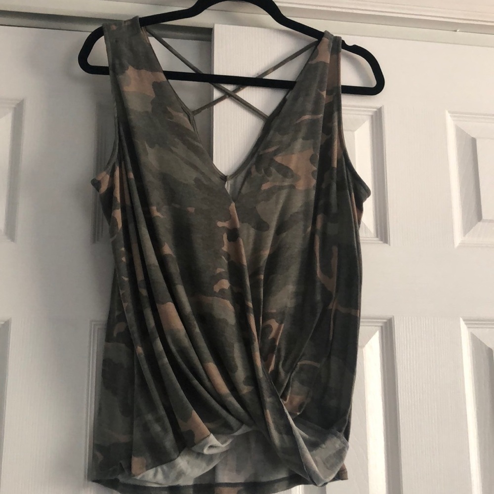 Women’s sleeveless cross front top